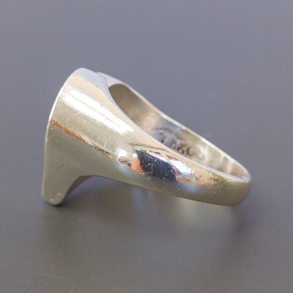 Vintage TAXCO Sterling Open-Heart Signet Ring — Size ~7.25 - Picture 6 of 12